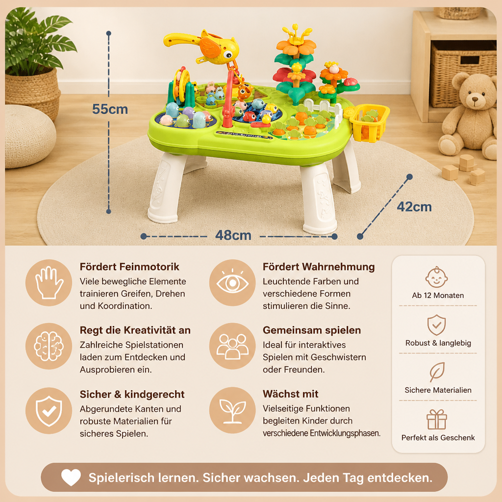 Kinder Multifunktionaler Spieltisch mit Vielen Spielstationen