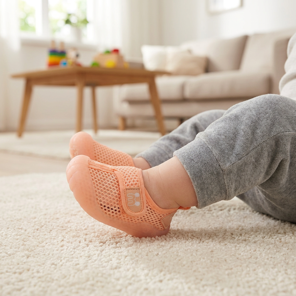 Bequeme Babyschuhe mit weichen, rutschfesten Sohlen