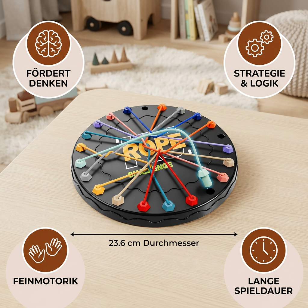 Knoten- & Seil-Logikspiel – Denk- & Strategiespiel für Kinder
