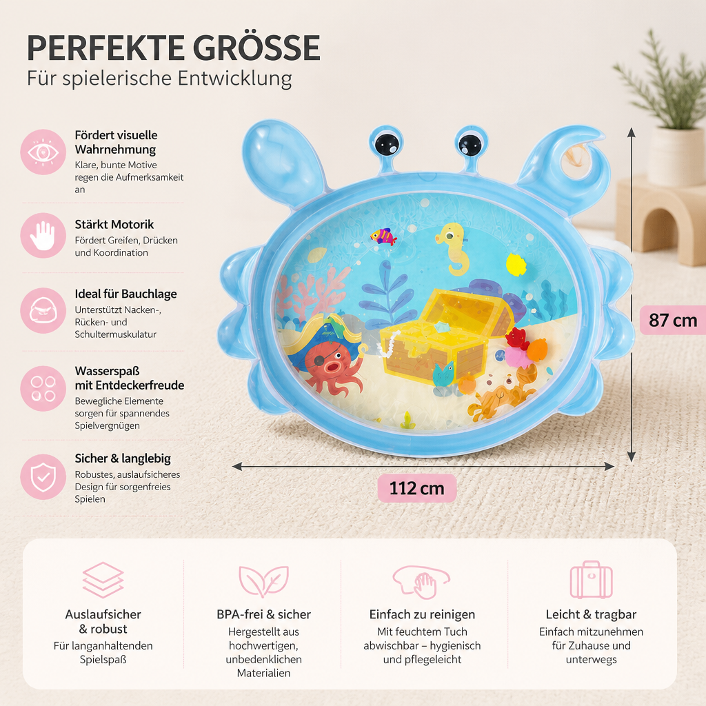 2-in-1 Interaktives Bauchlage-Spielzeug & Spielmatte