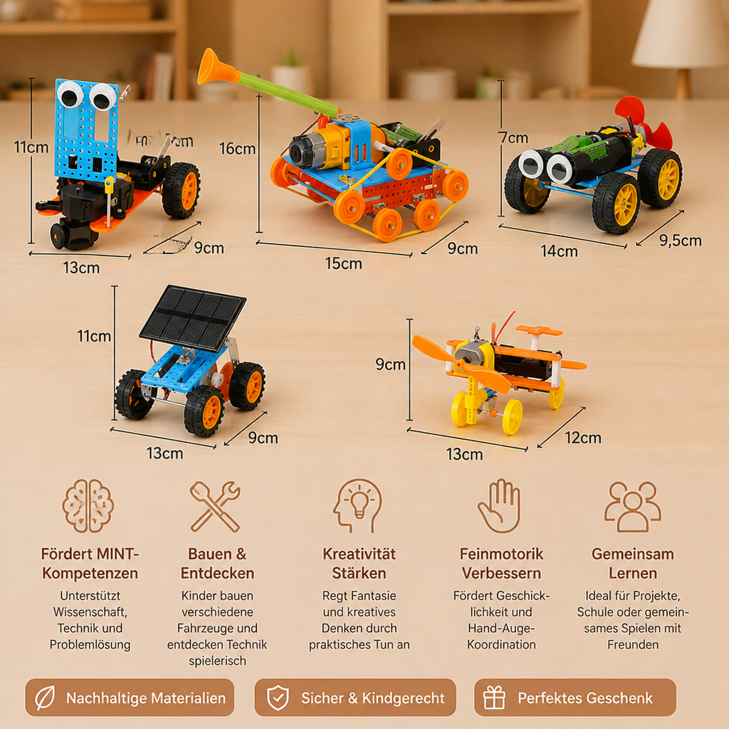 5-in-1 DIY-MINT-Fahrzeug-Bauset für Kinder