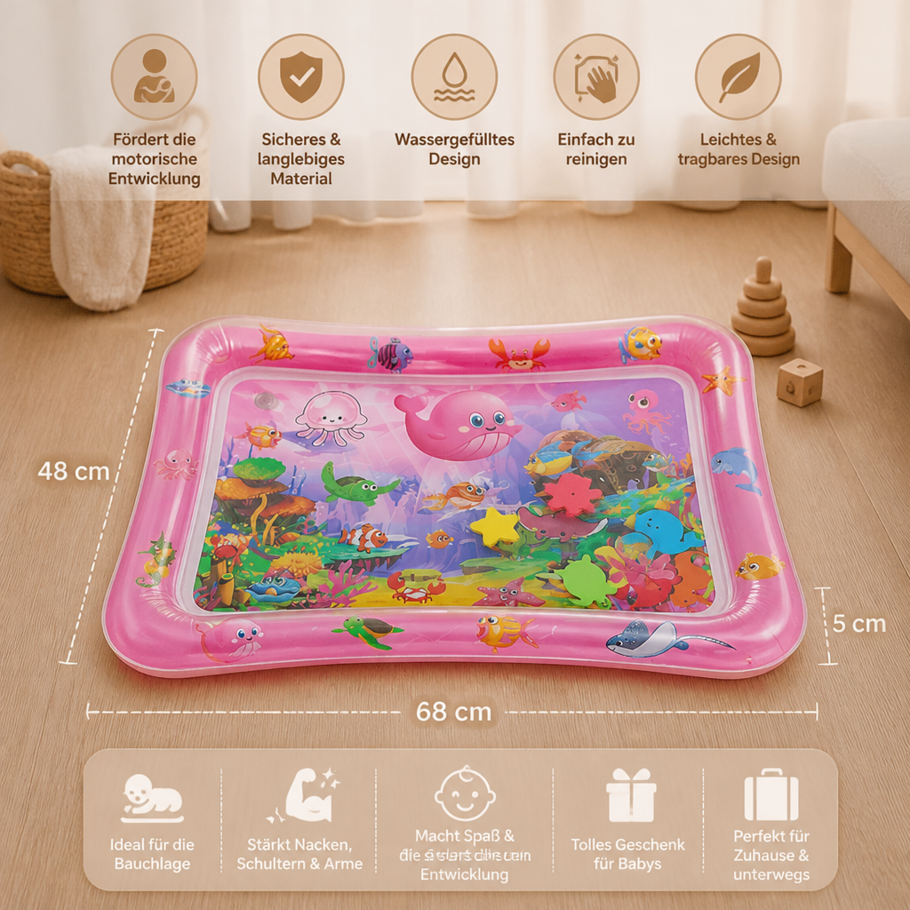 Aufblasbare Wasserspielmatte für die Bauchlage