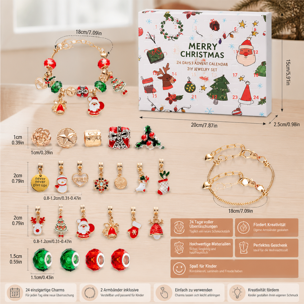 24-Tage-Weihnachtsarmband-Adventskalender – DIY-Schmuckset für Mädchen