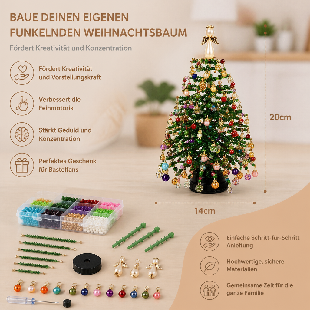 DIY-Bastelset für einen Weihnachtsbaum aus Kristallperlen
