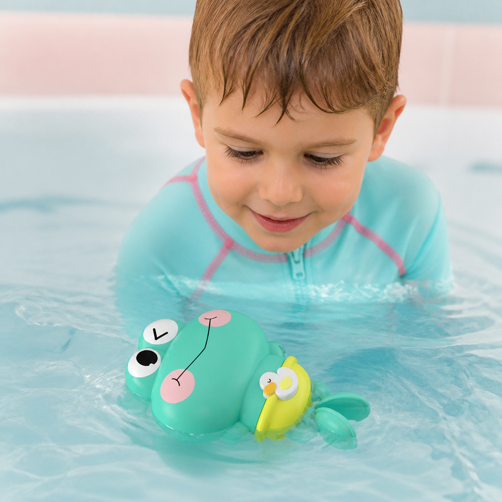 Süßes Aufziehbares Schwimmfrosch-Badespielzeug für Kinder