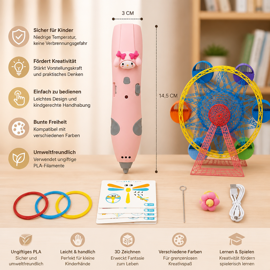 3D-Stift-Set für Kinder mit niedriger Temperatur – Sicheres DIY-STEM-Zeichenset