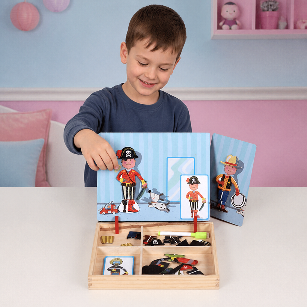 Magnetisches Holz-Anzieh- und Zuordnungsspiel – Kreatives Lernspielzeug