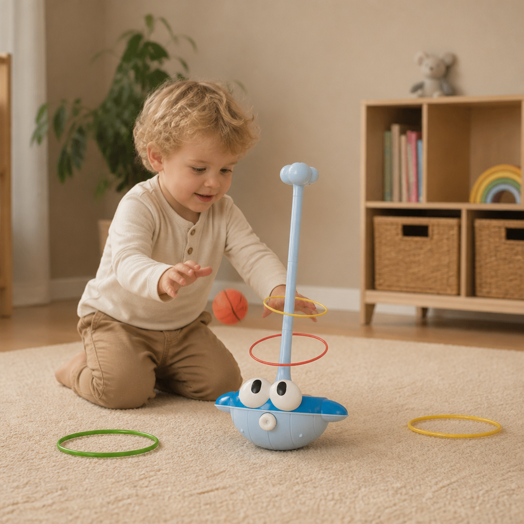 3-in-1-Lern- & Aktivitätsspiel – Ringwurf, Basketball & Klettball