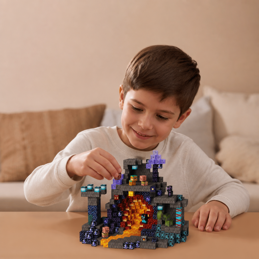 100-teiliges Magnetbaustein-Würfelset – Montessori-MINT-Konstruktionsspielzeug für Kinder