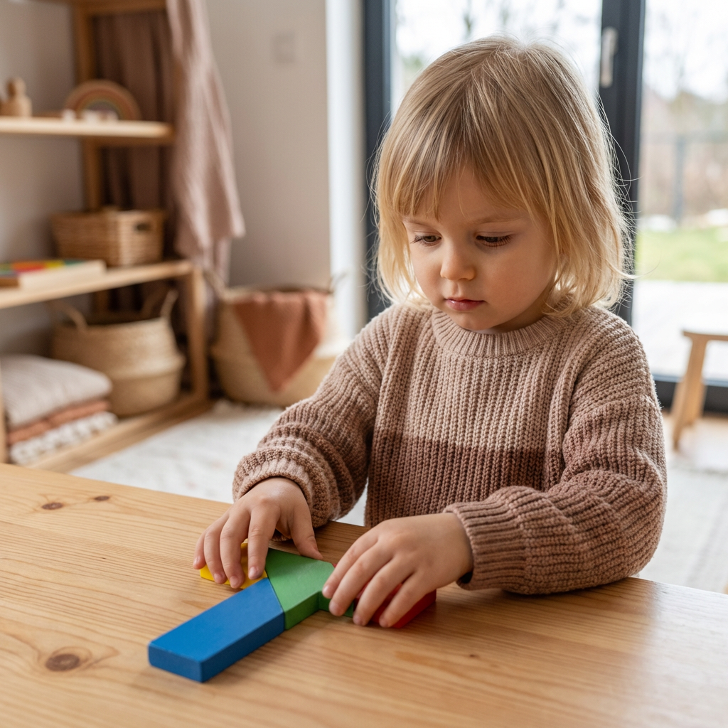 Holz-Tangram Puzzle – Montessori Geometrie- & Lernspiel für Kinder