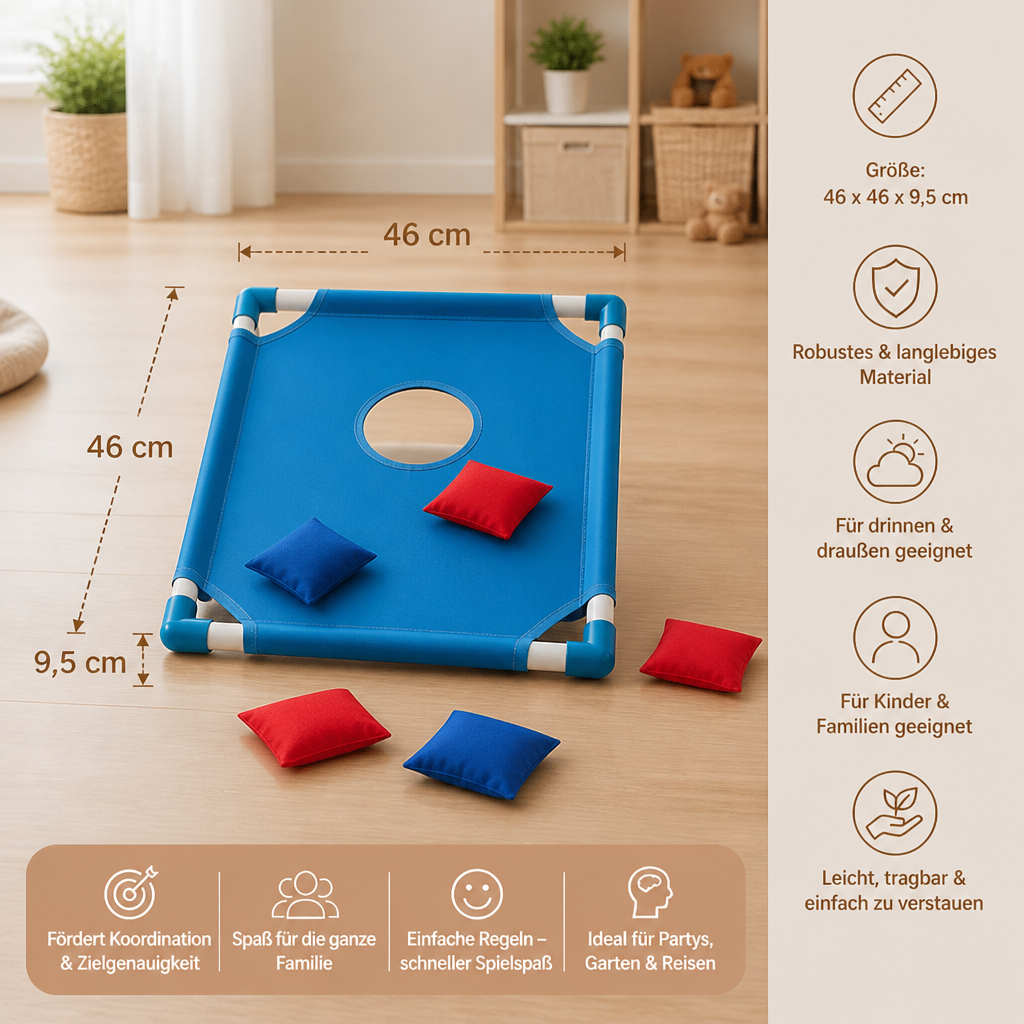 Zweifarbiges Bean-Bag-Wurfspiel für drinnen & draußen