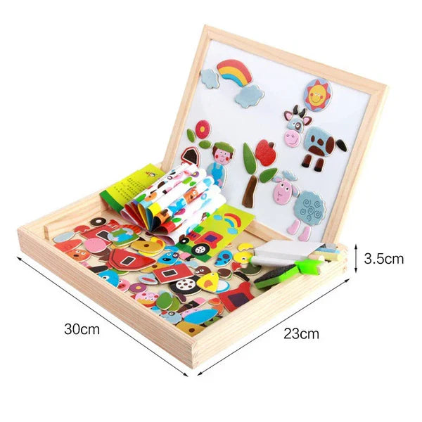 Magnetisches Puzzlebrett für Kinder ⎜ Kreatives Lernspielzeug mit Zeichen- und Formzuordnungsfunktionen