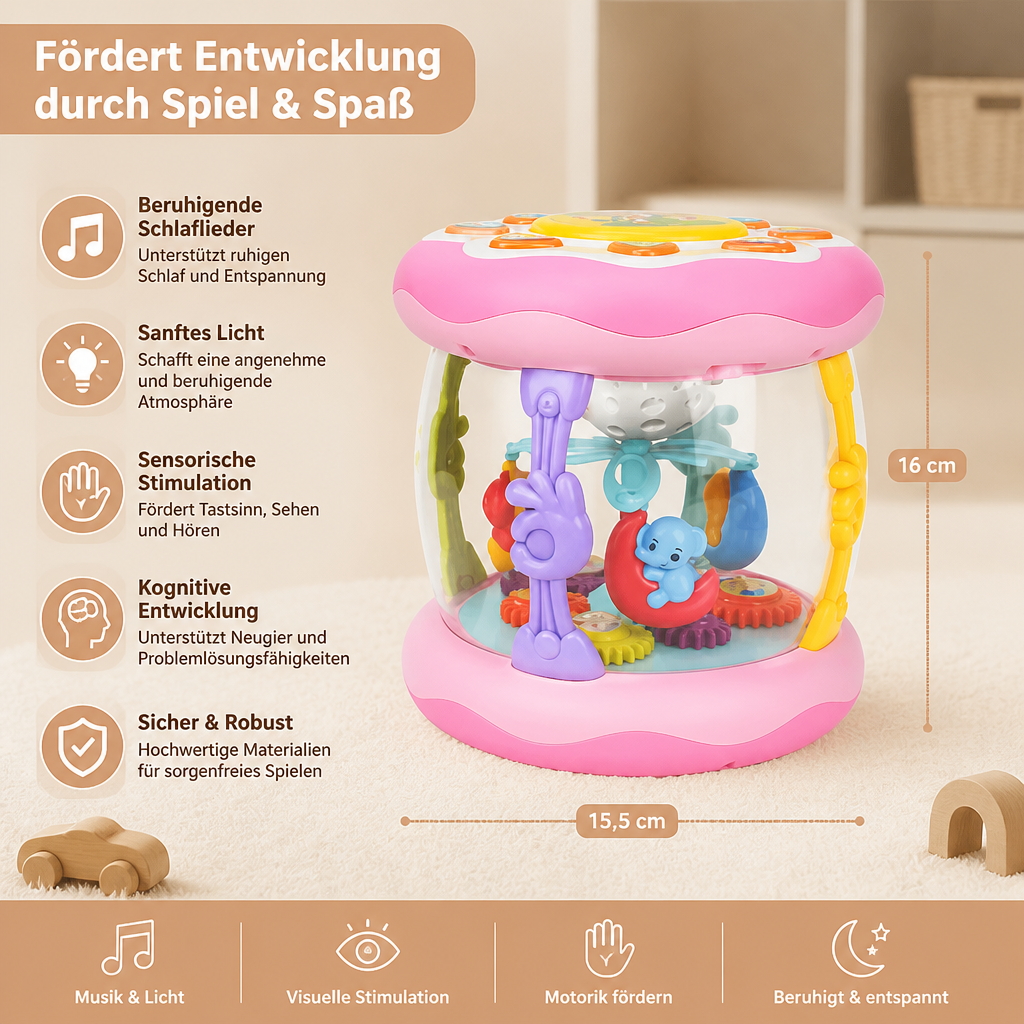 Interaktives Musikspielzeug mit Licht – Montessori-Sensorspielzeug mit beruhigenden Schlafliedern