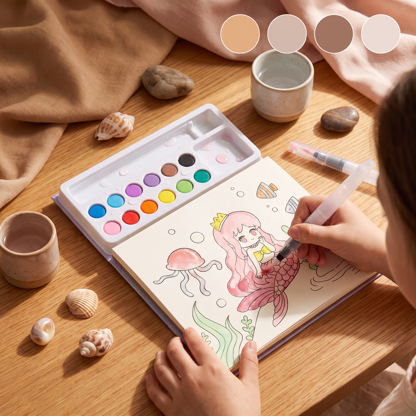 Alles-in-einem Aquarell-Malbuch