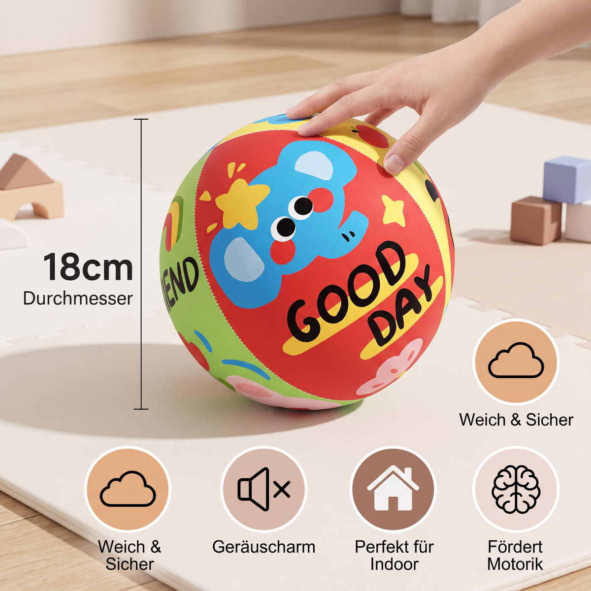 Weicher & sicherer geräuscharmer Indoor-Spielball für Kinder