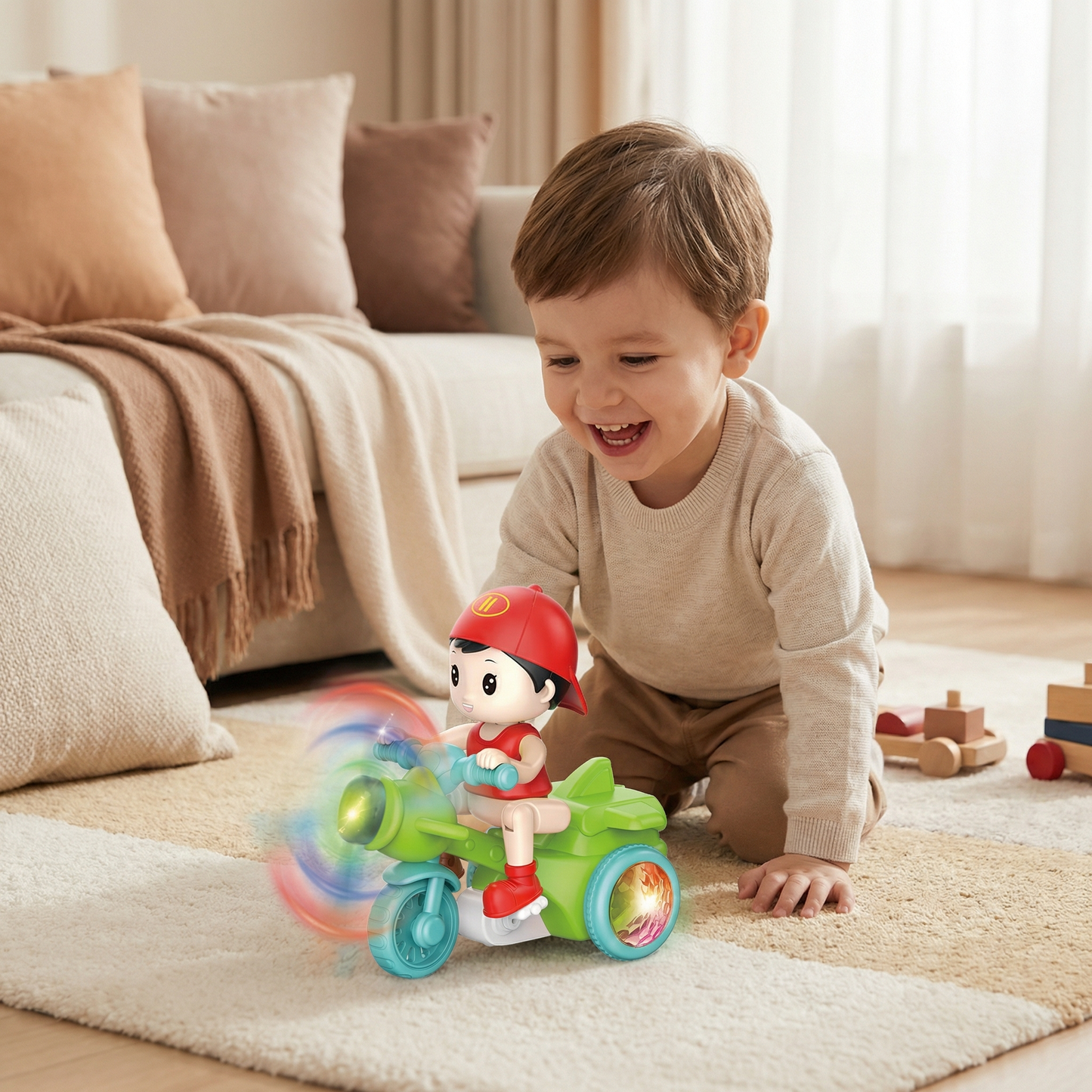Leuchtendes Musik Kinder Stunt Roller Spielzeug