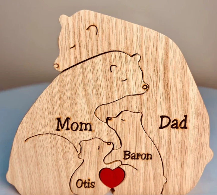 Handgefertigte Personalisierte Bärenfamilie