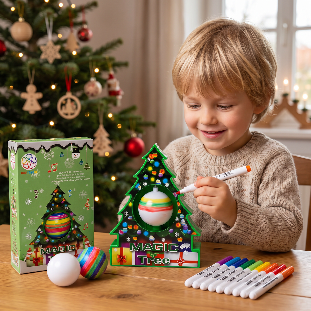 DIY-Weihnachts-Bastelset zum Bemalen drehbarer Anhänger