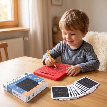 2-in-1 Magnetische Schreib- & Zeichentafel mit aufsteckbaren Formen für Kinder