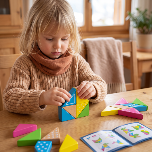 Magnetische Geometrie-Holzbausteine – Kreatives Lernpuzzle