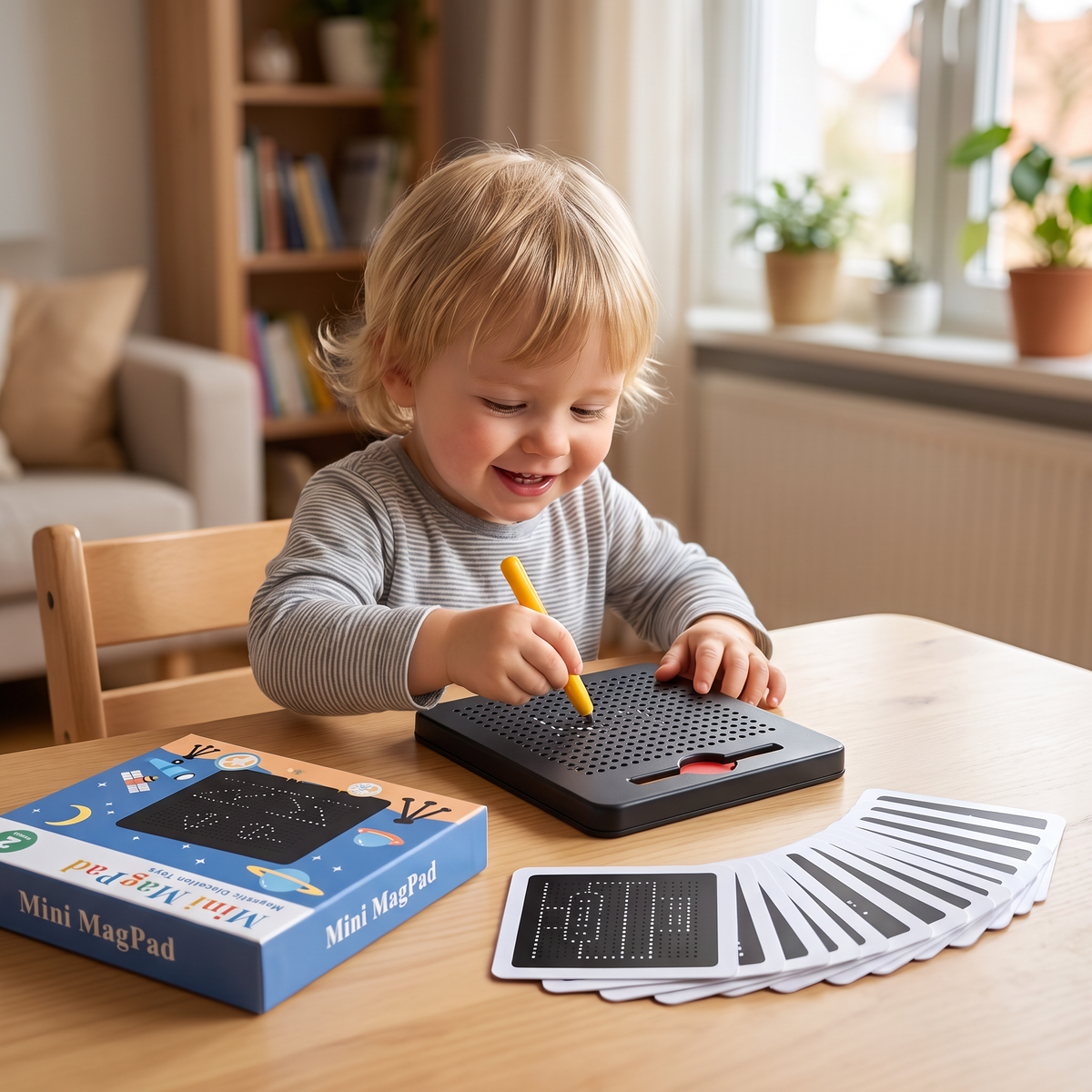 2-in-1 Magnetische Schreib- & Zeichentafel mit aufsteckbaren Formen für Kinder