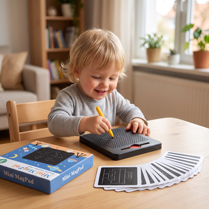 2-in-1 Magnetische Schreib- & Zeichentafel mit aufsteckbaren Formen für Kinder