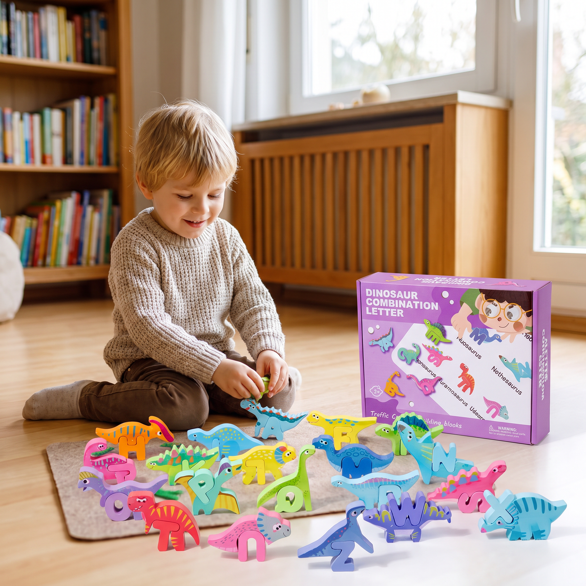 52-teiliges Montessori-3D-Alphabet-Bausteinset