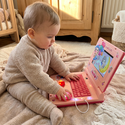 Interaktiver Kinder-Laptop mit Licht, Musik & scrollendem Bildschirm