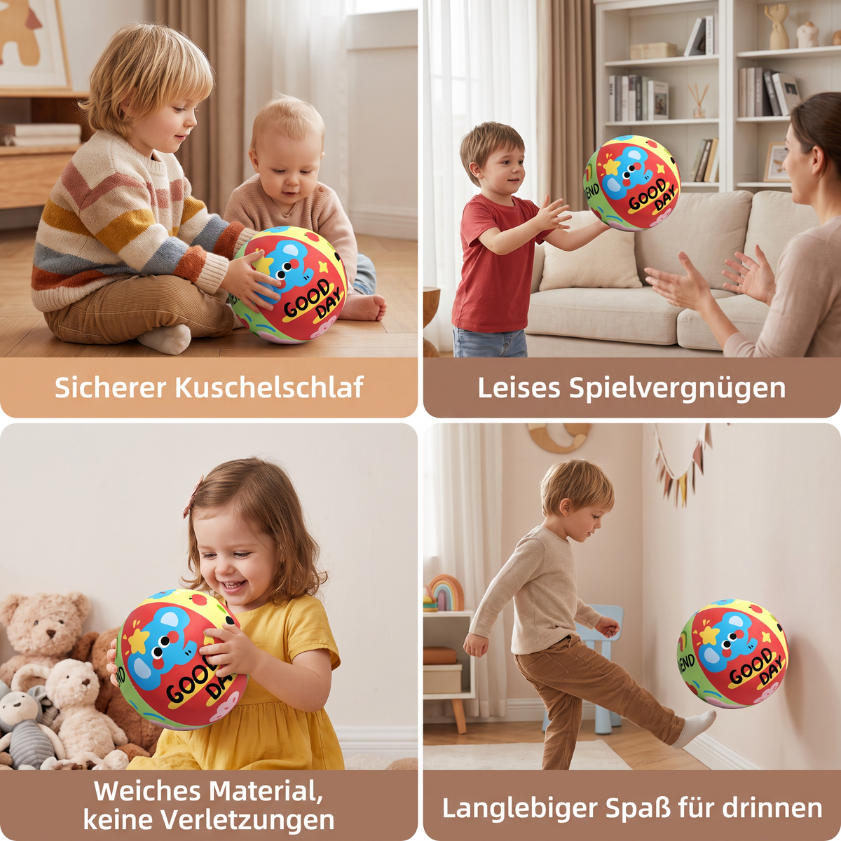 Weicher & sicherer geräuscharmer Indoor-Spielball für Kinder