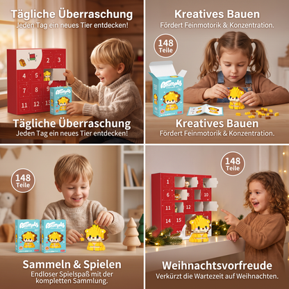Niedlicher Tier-Baustein-Adventskalender für Kinder