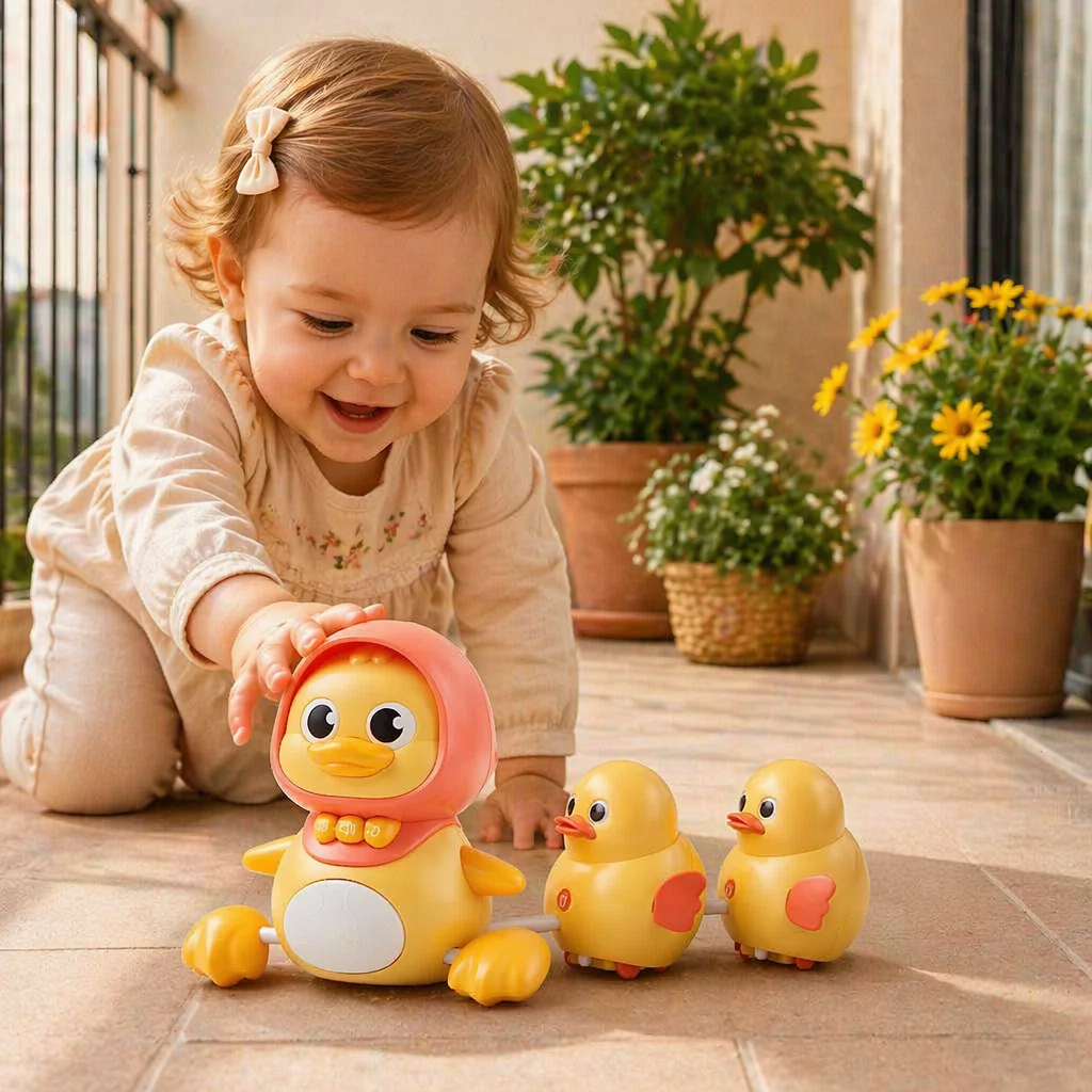 Entefamilie Krabbel- und Lernspielzeug mit Musik für Babys
