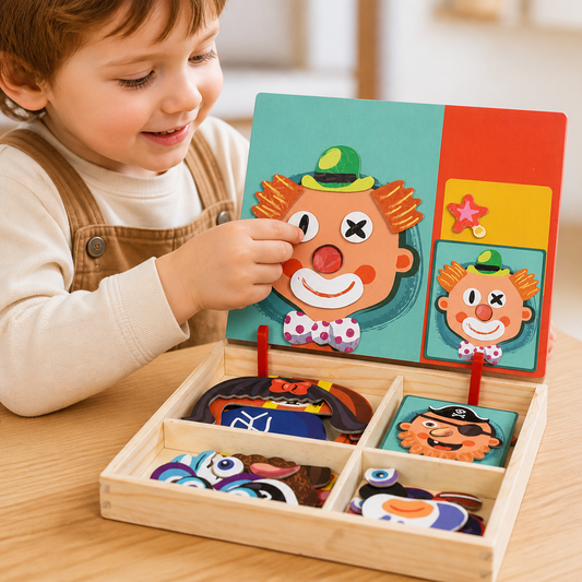 Magnetisches Holz-Anzieh- und Zuordnungsspiel – Kreatives Lernspielzeug