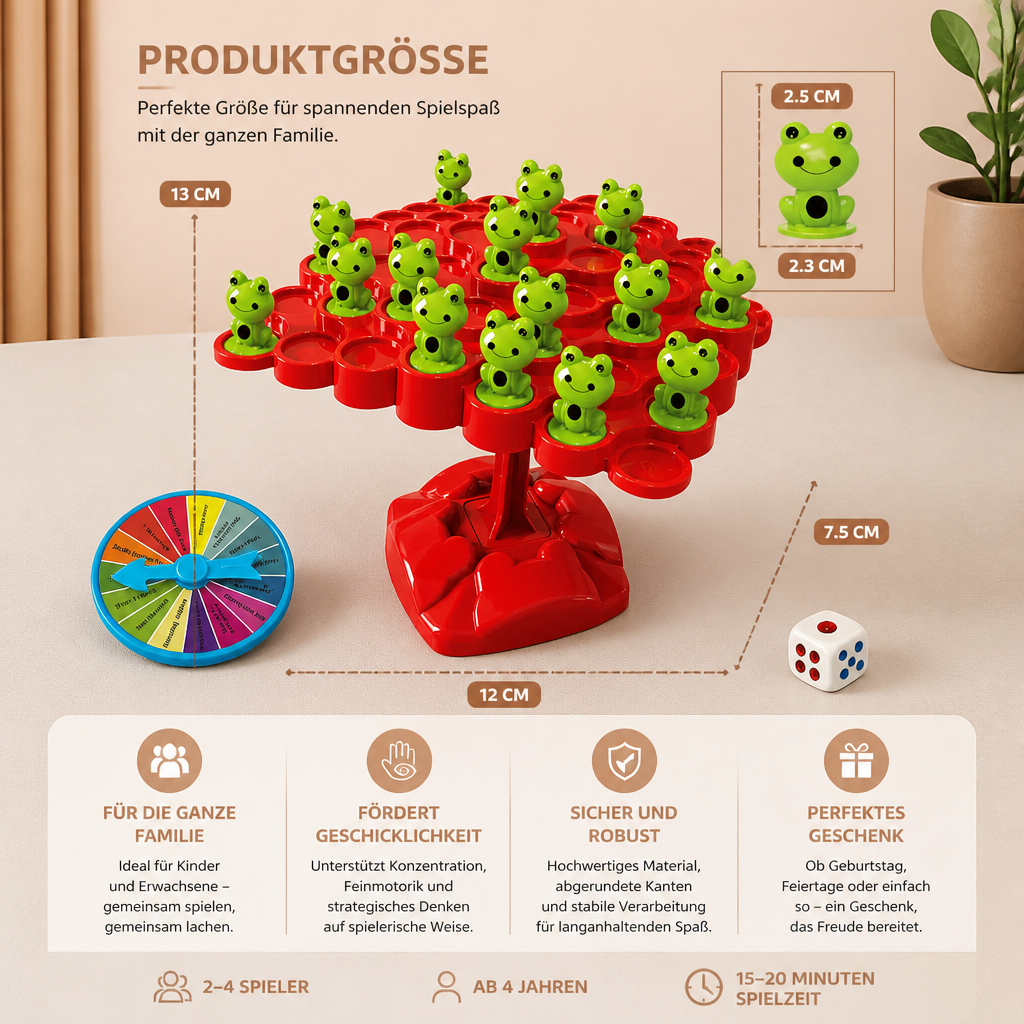 Frosch-Balancebrett – Geschicklichkeitsspiel für die ganze Familie