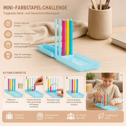Mini-Farbstapel-Challenge – Tragbares Denk- und Geschicklichkeitsspiel