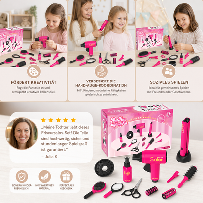 14-teiliges Kinder-Friseursalon-Rollenspielset
