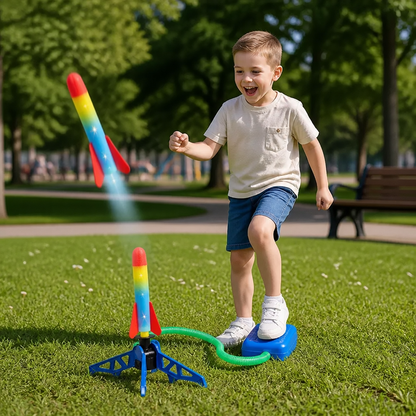 Sicherer & weicher Raketenwerfer für Kinder – Luftbetriebenes Spielzeug für drinnen