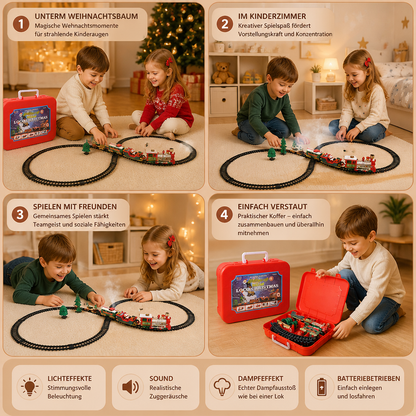 Elektrische Kinder-Eisenbahn mit Licht-, Sound- & Dampfeffekten