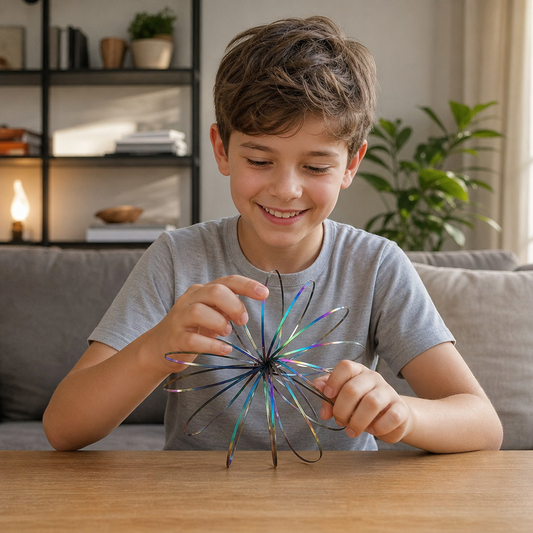 Geometrisches Feder-Fidget-Spielzeug – Sensorische Anti-Stress-Skulptur