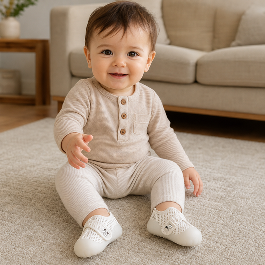 Bequeme Babyschuhe mit weichen, rutschfesten Sohlen