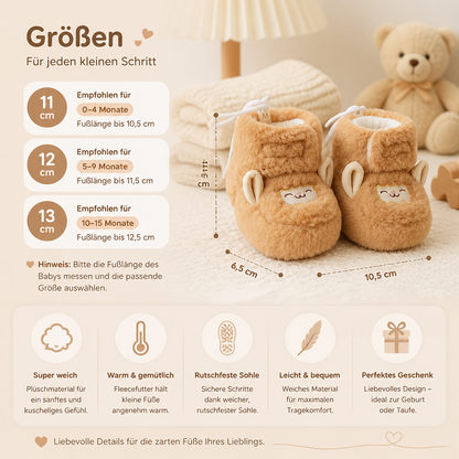 Warme & gemütliche Baby-Booties mit Fleecefutter und weichen rutschfesten Sohlen
