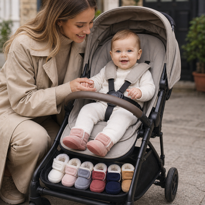Warme & gemütliche Plüsch-Baby-Booties mit weichen rutschfesten Sohlen