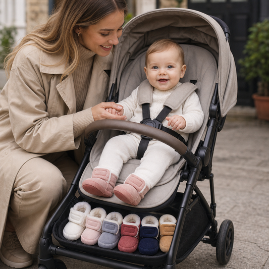 Warme & gemütliche Plüsch-Baby-Booties mit weichen rutschfesten Sohlen