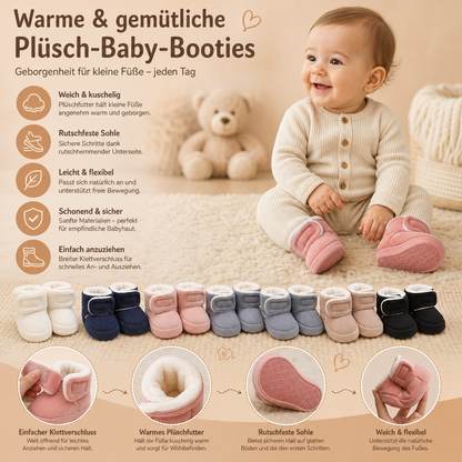 Warme & gemütliche Plüsch-Baby-Booties mit weichen rutschfesten Sohlen