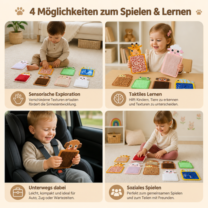 Taktile Tier-Kissen (Set aus 8 Stück)