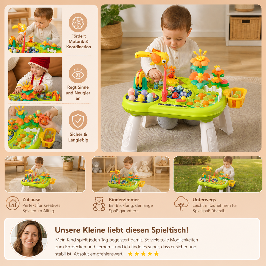 Kinder Multifunktionaler Spieltisch mit Vielen Spielstationen