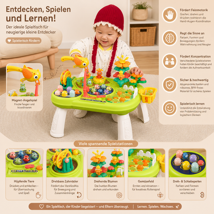 Kinder Multifunktionaler Spieltisch mit Vielen Spielstationen