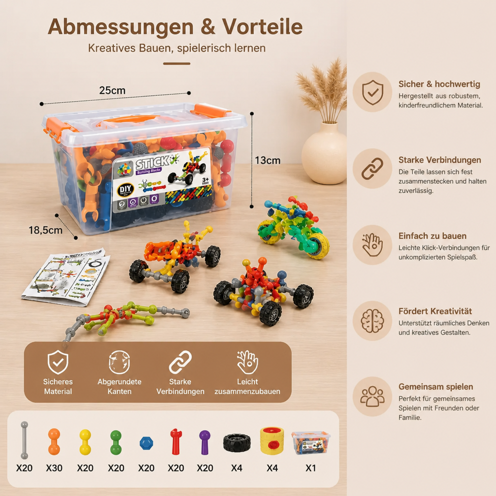 Pädagogisches DIY-Bauset mit beweglichen Gelenken