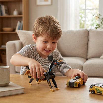 2-in-1 Magnetisches Verwandlungsauto & Dinosaurier-Spielzeug mit automatischer Kollisionsfunktion