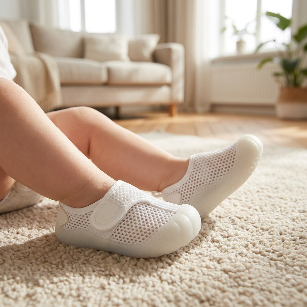 Bequeme Babyschuhe mit weichen, rutschfesten Sohlen