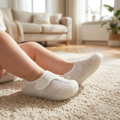 Bequeme Babyschuhe mit weichen, rutschfesten Sohlen